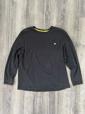 Caterpillar CAT Men's Black Long-Sleeve Pocket T-Shirt 2XL